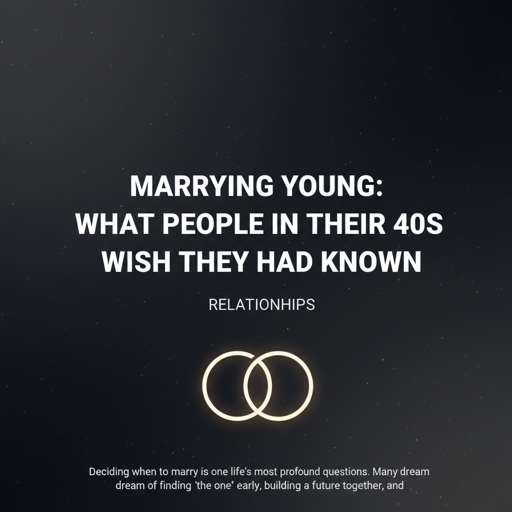 Marrying Young: What People in Their 40s Wish They Had Known