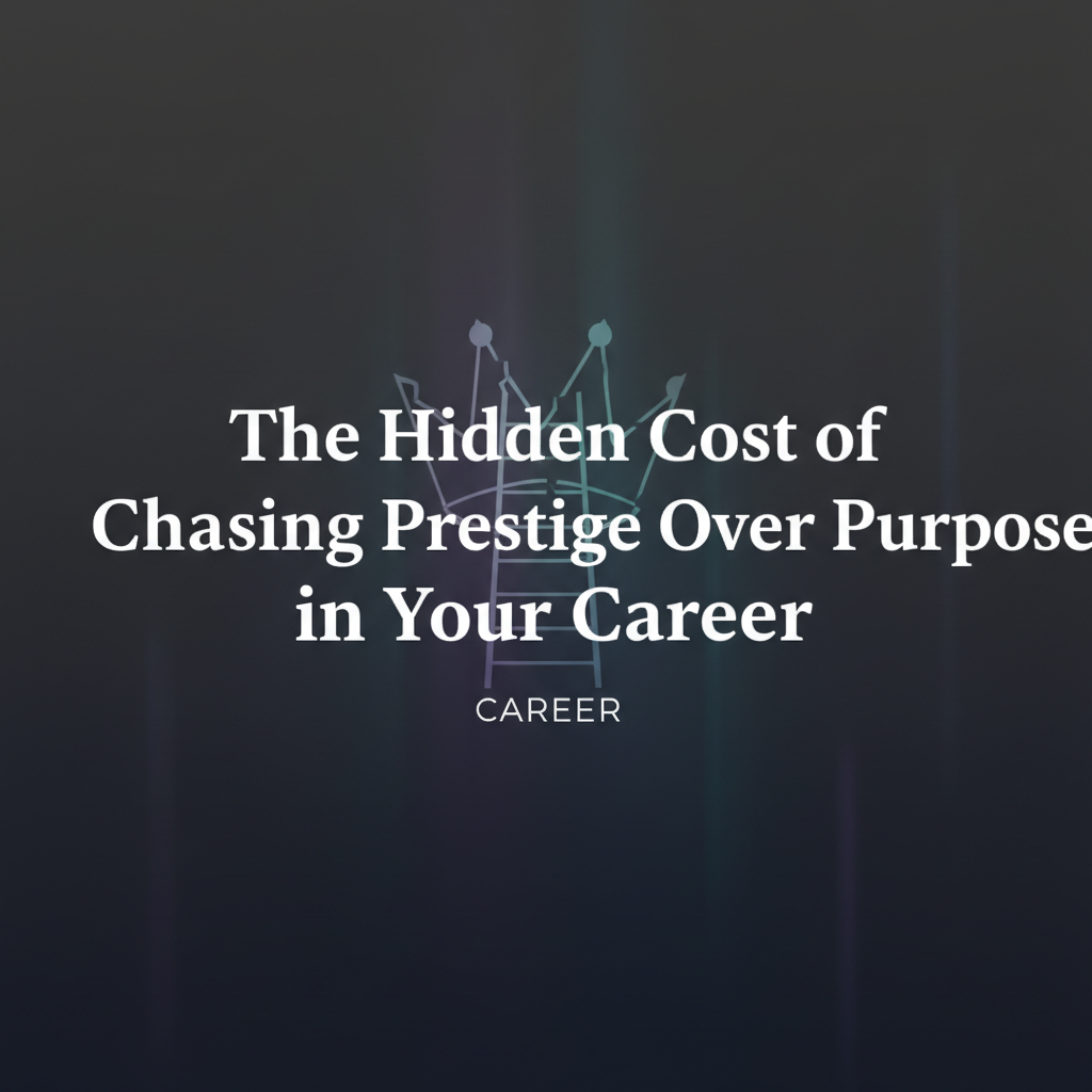 The Hidden Cost of Chasing Prestige Over Purpose in Your Career